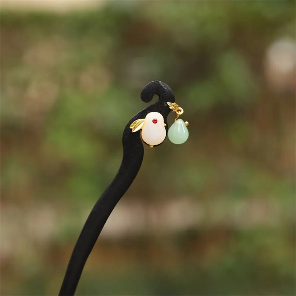 

Cheongsam Hairstyle Design Tool Jade Rabbit Chinese Style Headwear Ancient Style Hairpin Wooden Hairpin Hanfu Hair Sticks