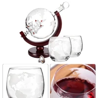 glass wine set globe shape whiskey decanter crystal glass vodka spirit dispenser bar party interior decoration art glassware