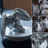 modern art angel ornament creative sculpture female kneeling cloak desktop decoration resin craft office ornament room decor