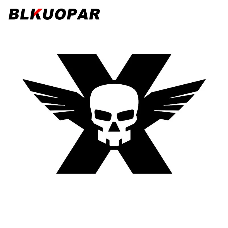 

Автомобильная виниловая наклейка BLKUOPAR с надписью X, крыльями черепа, аниме креативная наклейка, Солнцезащитный кондиционер, графическая до...