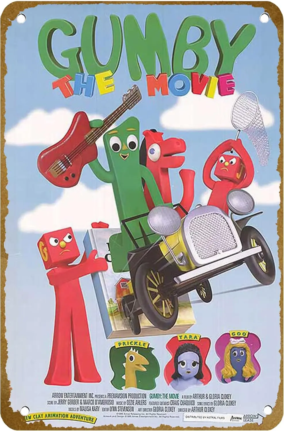 Gumby: 1995 постер винтажный металлический жестяной знак логотип семейный клуб бар