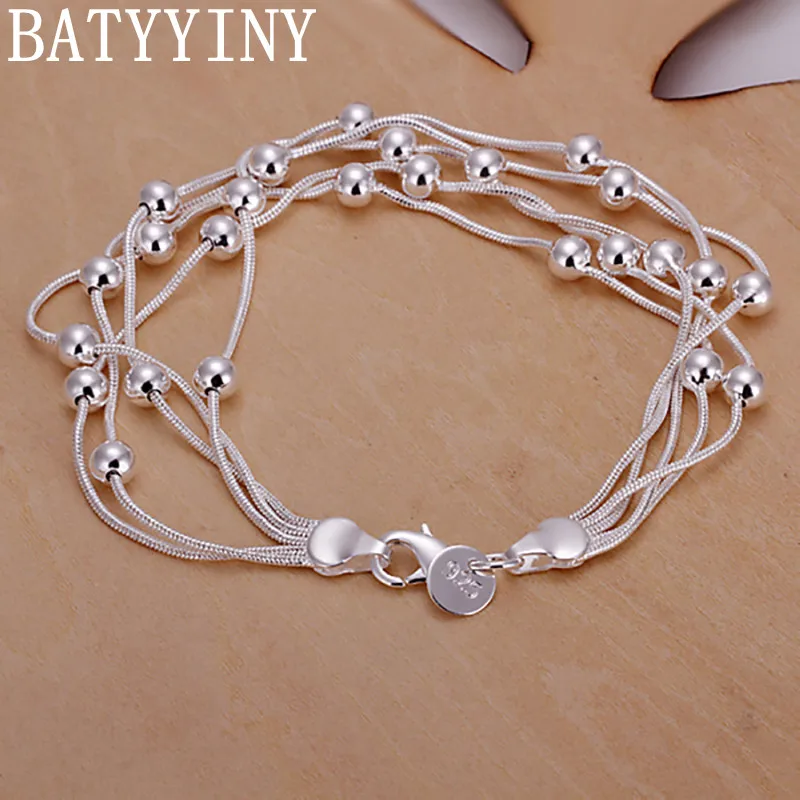 

BATYYINY Hot Sell Fashion Popular Product 925 Sterling Silver Jewelry Chain Beads Bracelets For Cute Lady Women Gifts