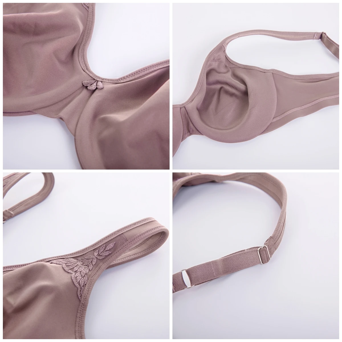 Smooth Full Minimizer Bra Figure Large Busts Underwire Embroidery Seamless Soft Bra Plus Size For Women Wide Strap Lingerie
