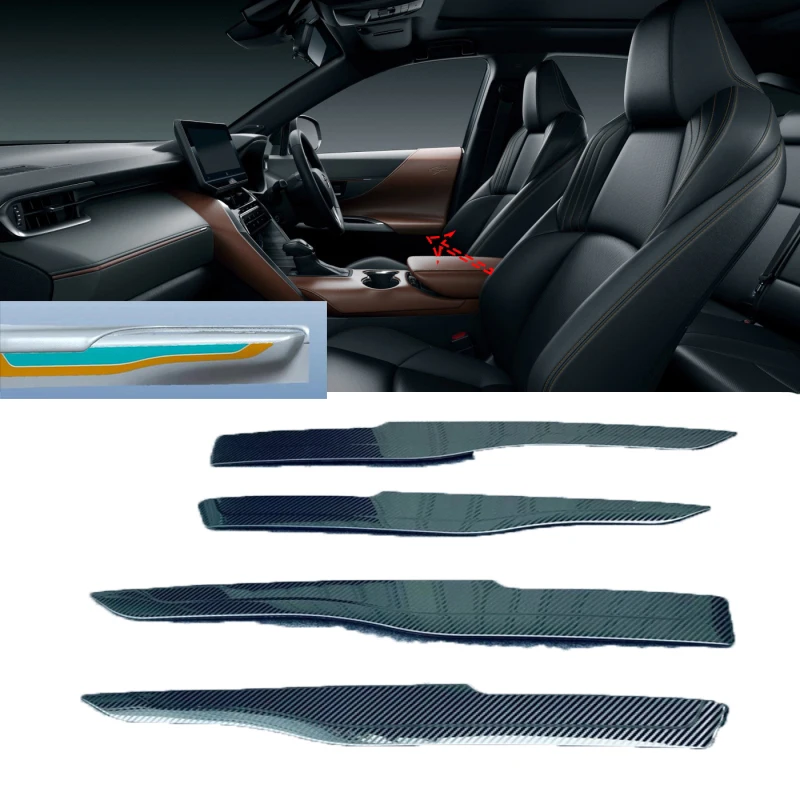 

For Toyota Harrier Venza 2020 2021 2022 Inner Door Handle Handrail Panel Cover armrest Strip Decoration Panel Strip Stickers