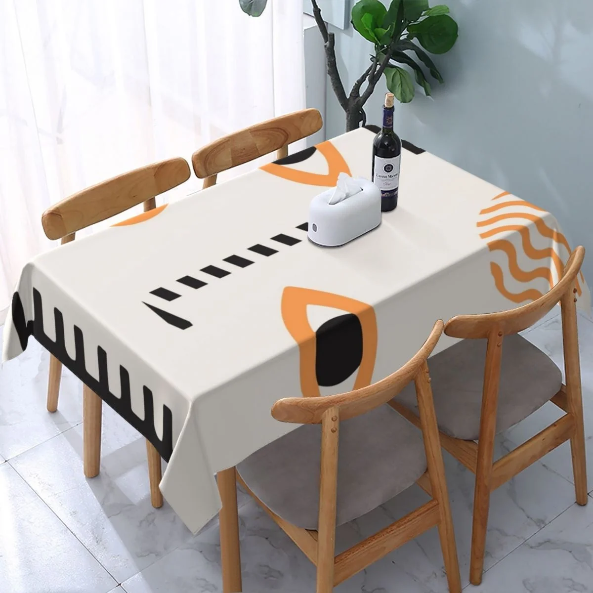 

Look Eyes Table Cloth Abstraction Tablecloths Polyester Print Dustproof Rectangular Manteles for Living Room Decor