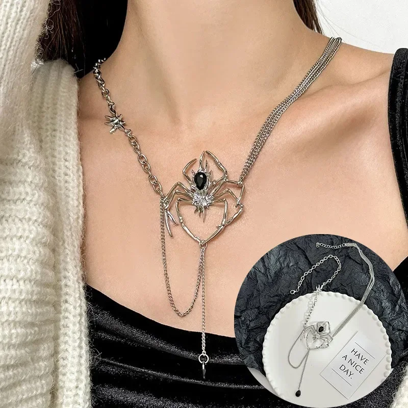 Подвеска-паук ключичная цепочка ожерелье с изображением животного для женщин