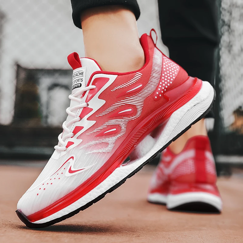 Men's Road Running Shoes Lightweight Tennis Shoes Non Slip Gym Workout Shoes Breathable Mesh Walking Sneakers Zapatillas Hombres