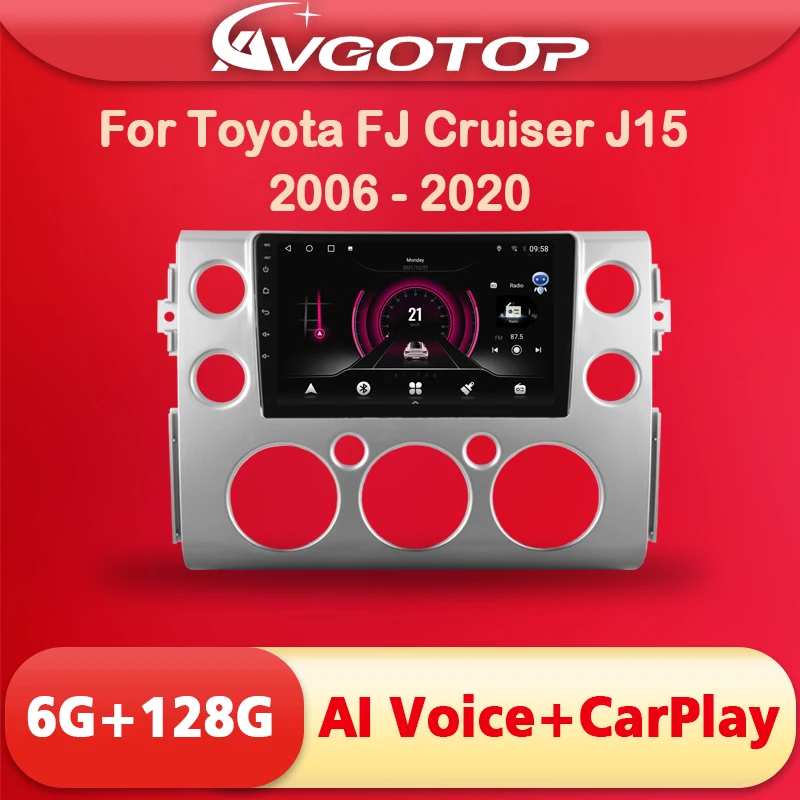 

AVGOTOP Android 11 Автомобильный мультимедийный плеер для Toyota FJ Cruiser J15 2006 - 2020 AI, голосовая навигация Carplay, Wi-Fi, GPS, автомобильное радио