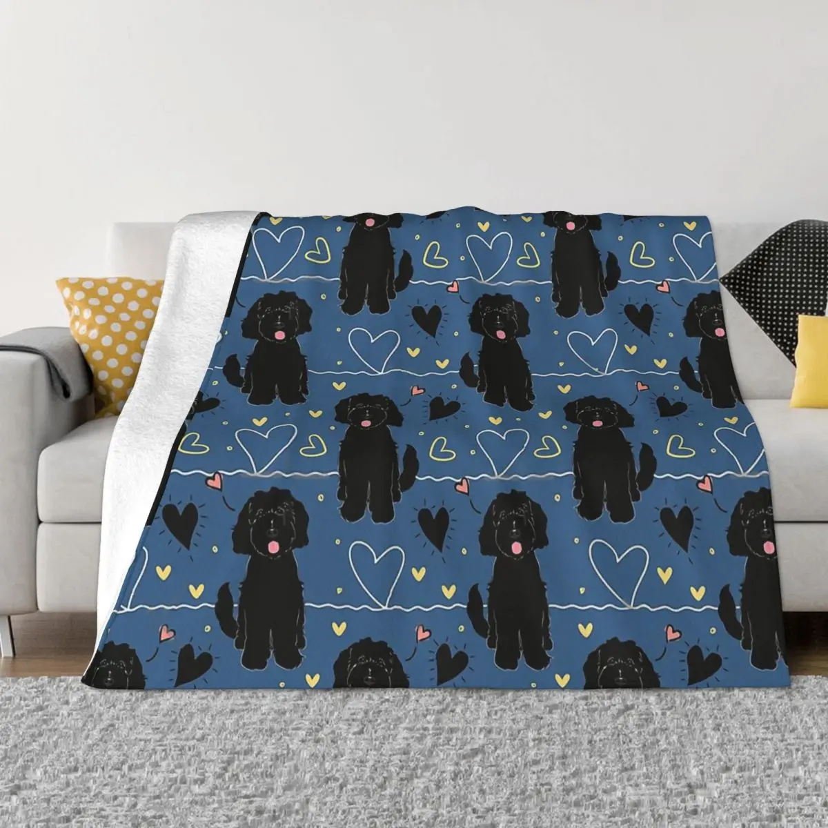 

Милая озорная живая умная собака Clingy LOVE Black Goldendoodle переносные теплые одеяла для постельного белья для путешествий