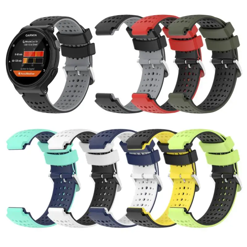 

Breathable Watchband Smart Accessories Two-color Replacement Wristband Soft Silicone Strap For Garmin Forerunne