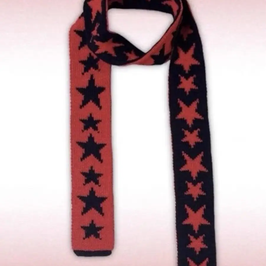 Женский модный шарф Y2k Star Graphic Harajuku вязаный зимний в стиле панк теплый наряд для