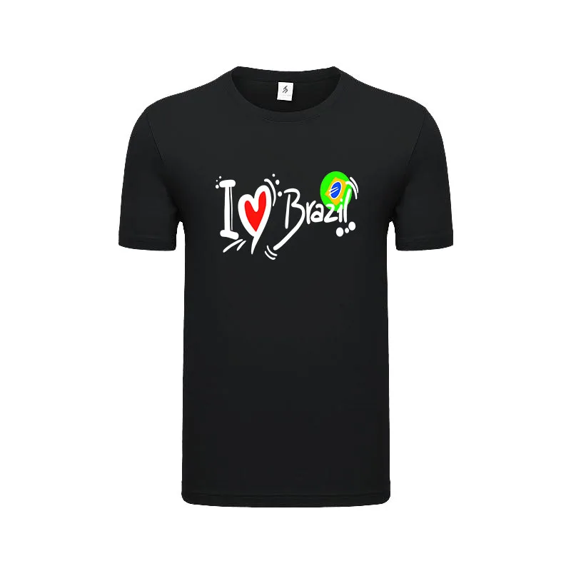 

Футболка I Love Brazil Graphic Design унисекс, летняя уличная мода, Классические дышащие футболки из чистого хлопка премиум-класса