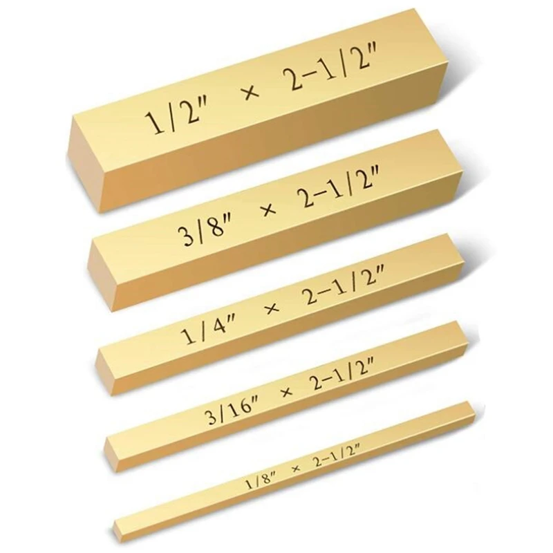 

New-Brass Setup Blocks Height Gauge Set - 5 Table Saw Accessories For Woodworkers -Bars Include Laser-Engraved Size Markings