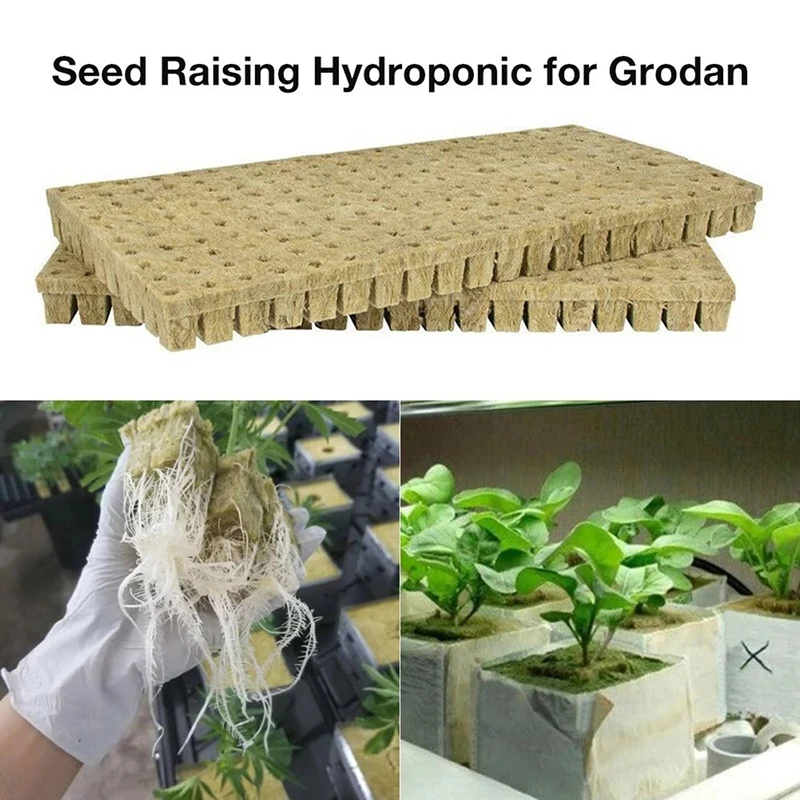 

50pcs 25x25x25mm Stonewool Hydroponic Grow Media Cubes Plant Cubes Soilless Substrate Seeded Rock Wool Plug Seedling Block