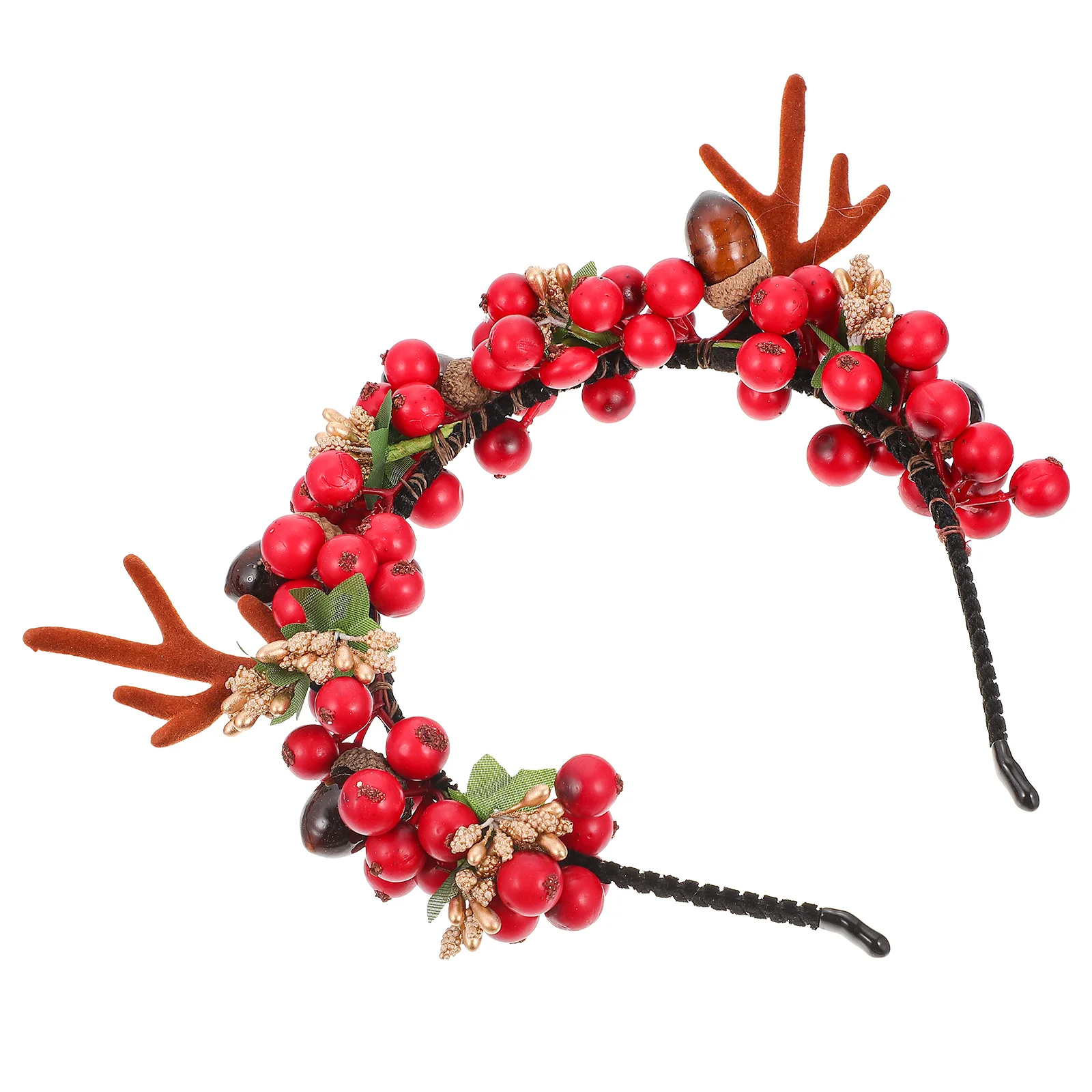 

Simulation Berries Headband Xmas Hair Accessory Flower Girl Headpiece Antler Filler Lovely Christmas Elements Deer Festive