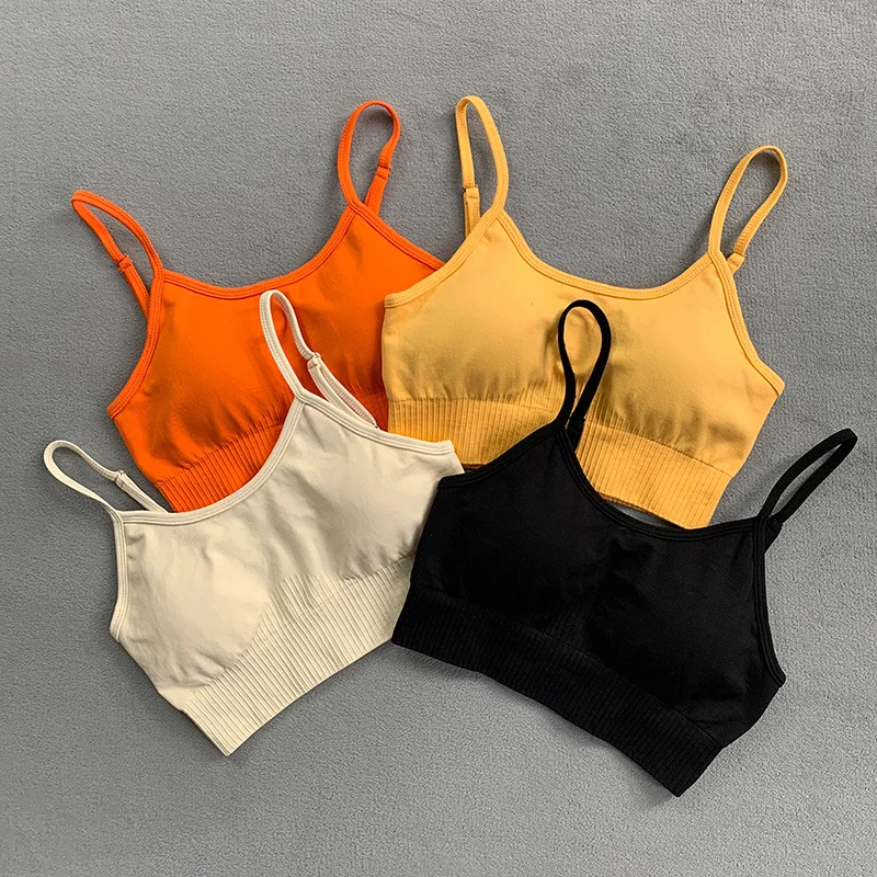 2 Pieces Yoga Shorts Set Seamless Gym Sets Womens Outfit Sports Bra Top Stripe Sportswear Workout Suit Fitness For Women Clothes