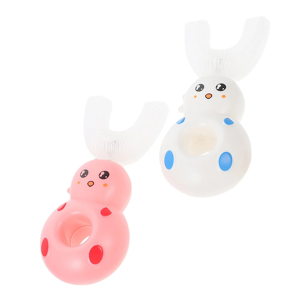 

2pcs Whole Mouth Toothbrush U Shaped Toothbrush Baby Children Manual Toothbrush