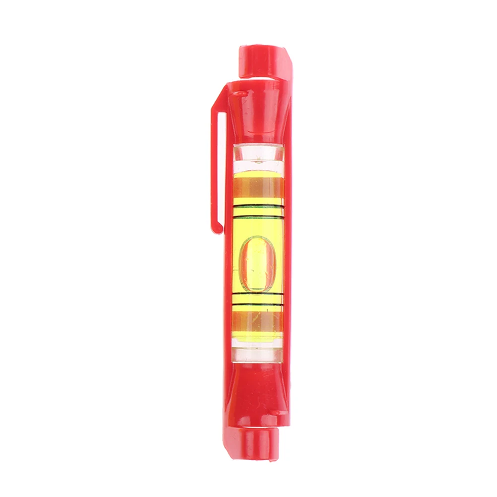 

75*2*15mm Bubble Level Red Plastic Mini Hanging Spirit Level Pen Level For Construction Layout Woodwork Measurement