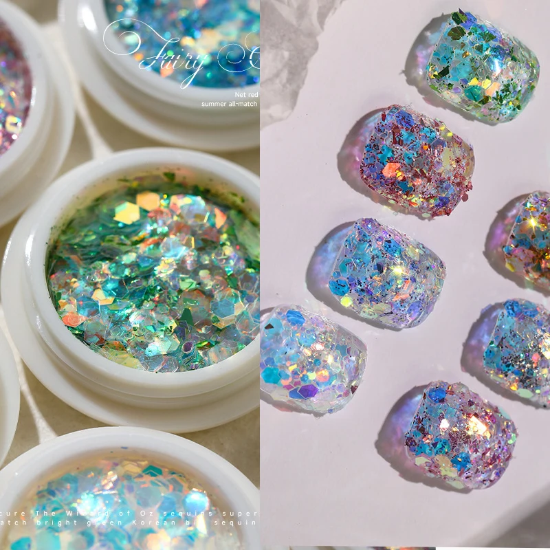 

Nail Art Decoration Luminous Mixed Color Glitter Color Acrylic Candy 3D Nail Art Decorations Accessories For Nail Tip Beauty