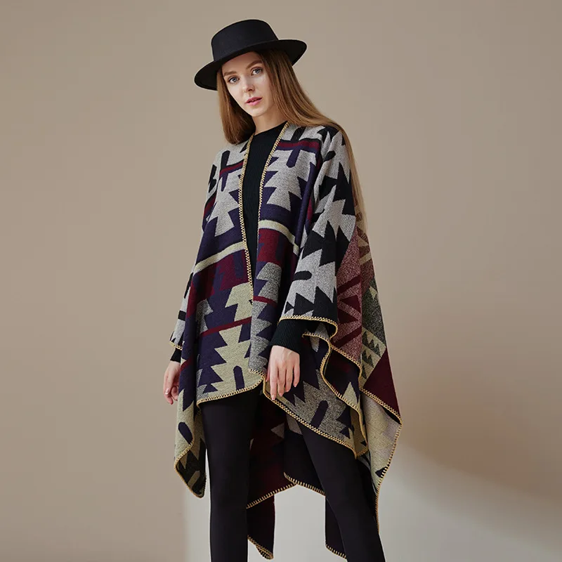 Европейский и американский популярный утолщенный кашемировый шарф с кисточками