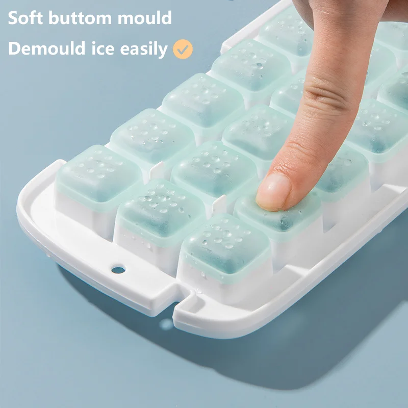 Ice Cube Tray Maker Box Mould With Container Bowl And Shovel Creative Shape Convenient Press Easy Demould Style |