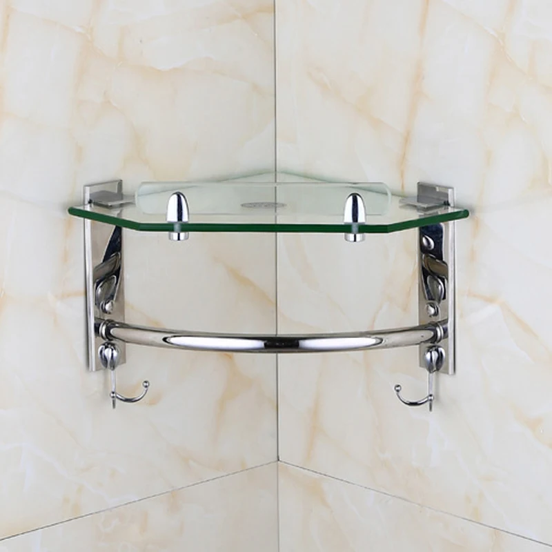 

Двухъярусная стеклянная полка для ванной комнаты