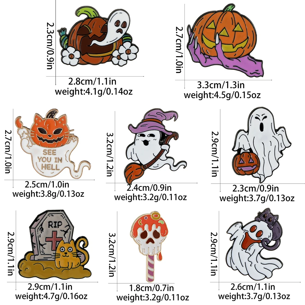 Новые креативные эмалированные булавки на тему Хэллоуина красивая тыква кошка