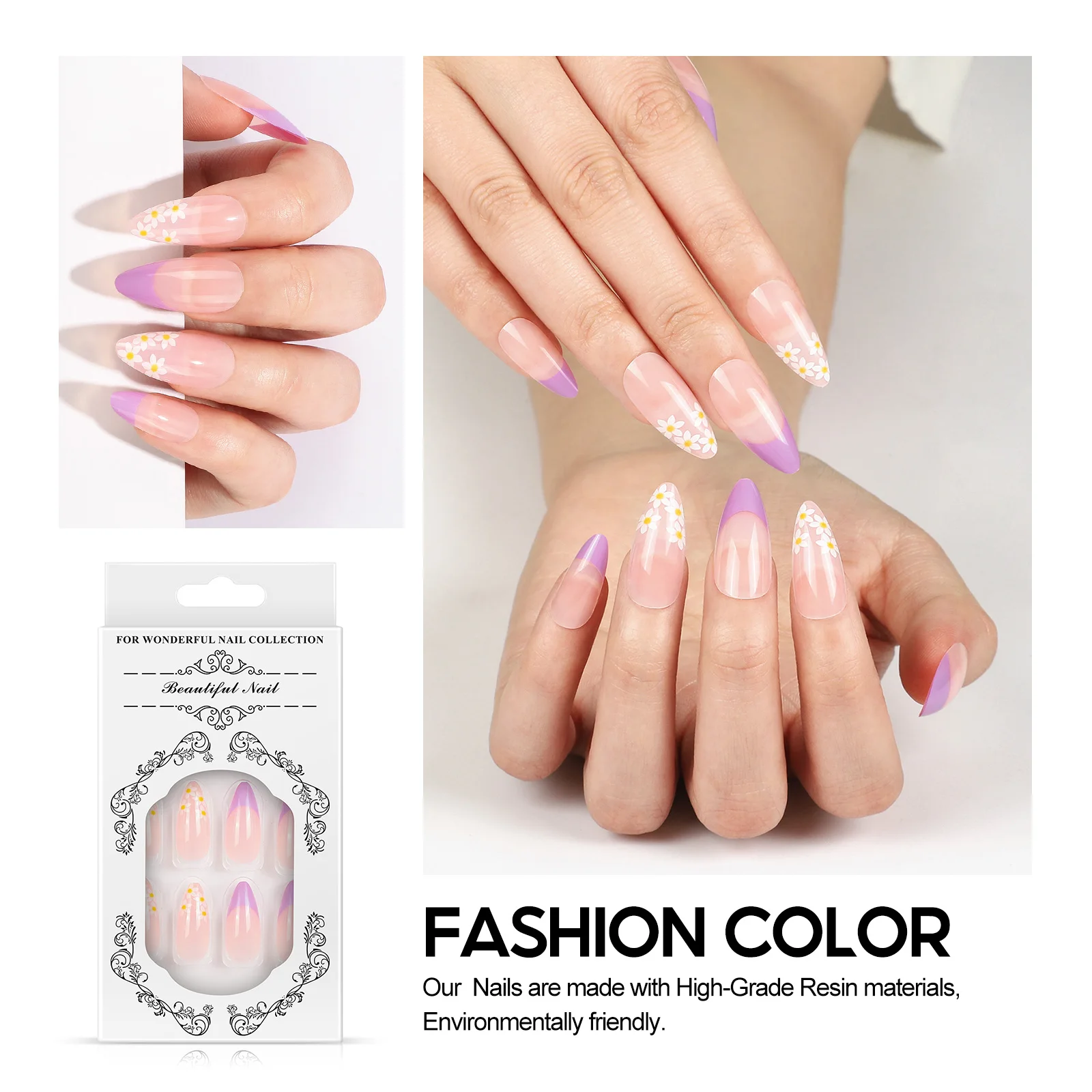 

COSCELIA полное покрытие акриловые французские накладные ногти инструменты для маникюра Накладные ногти с накладками для ногтей двусторонние ...