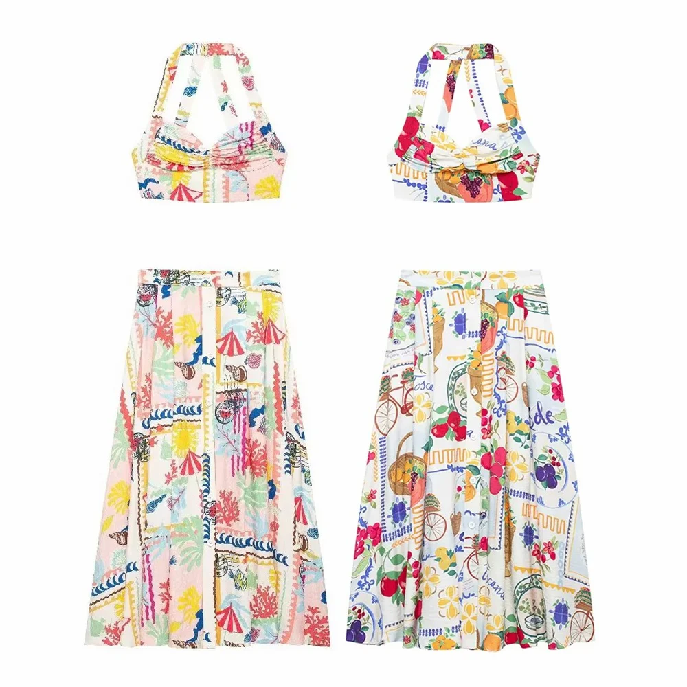 Новинка осени 2024 RARF европейский и американский стиль лоскутный топ с принтом