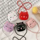 Детская сумка через плечо с милым котом из мультфильма, кошелек из искусственной кожи, сумки-мессенджеры, миниатюрные сумки через плечо, сумка через плечо, милая форма