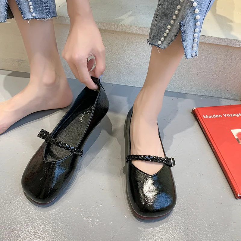 

Women's Sneakers Summer 2022 Shoes Woman-shoes New Roses Casual Fashion Leisure Basic PU Mary Janes Rubber Solid Lace-Up Slip-On