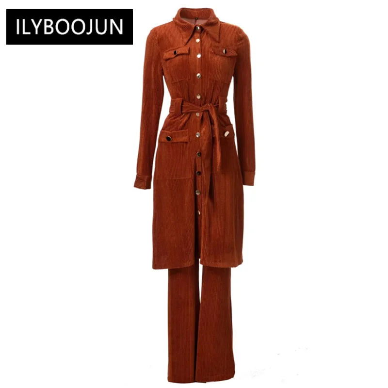 

blazer and pants set formal suit for women Autumn Long Sleeve Lace-Up Coat + Strapless +Wide Leg Pants Casual three Piece Set