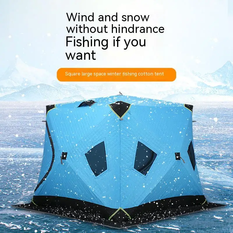 

Палатка для зимней рыбалки, палатка для подледной рыбалки, хлопковая ткань, теплая утолщенная защита от холода, легко носить с собой, хлопко...