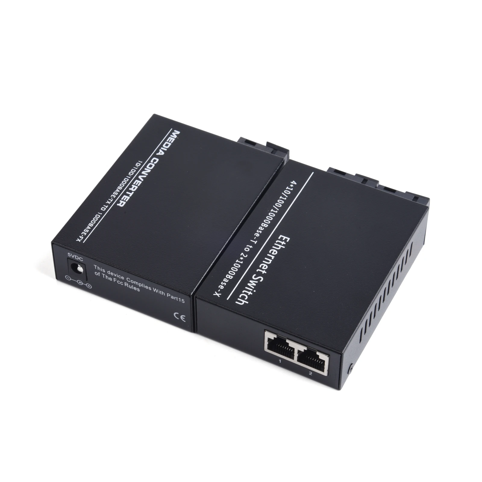 1 Pair Gigabit Fiber Optical Media Converter 10/100/1000Mbps Single Mode 20km 2 Fiber to 2 RJ45 UPC/APC SC-Port EU Power