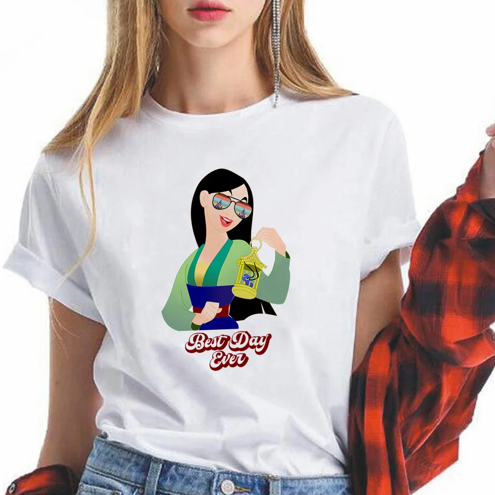 

Summer Women Princess Aurora With Sunglasses New Cool T-Shirt Comfy Modern Trendy Tshirt Exquisite Leisure Lady Disney T Shirt