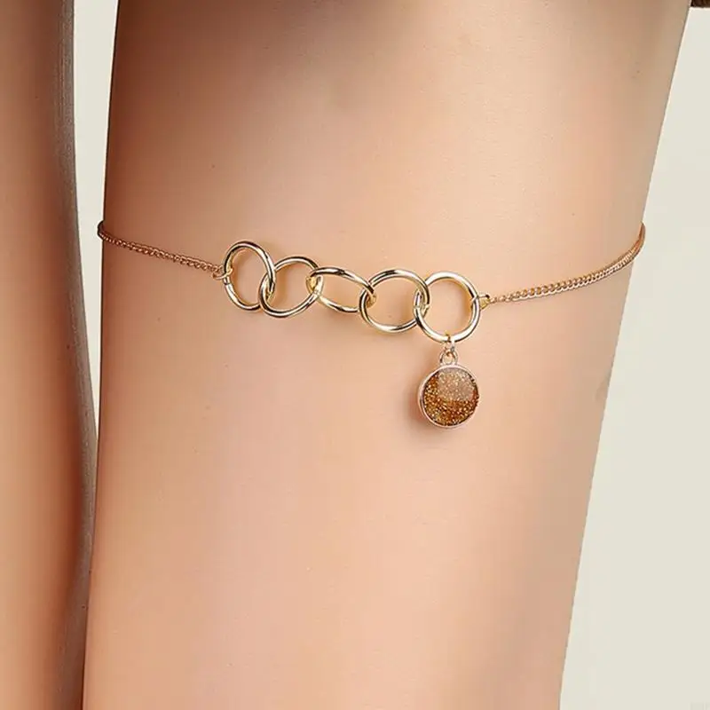 49MF Circle Coin Pendate Firt Chain Summer Beach Party Legs для женщин