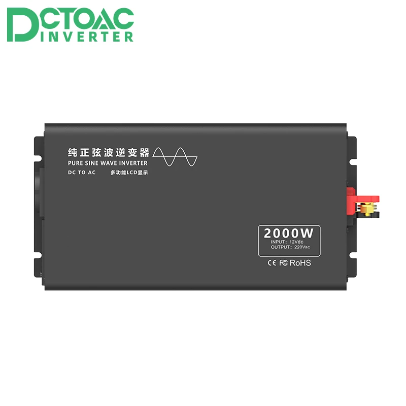 

IDEALPLUSING 12v 24v 48v 60v 72v 84V dc to 100v 110v 120v 220v 230v 240v ac 2000W Power Inverter with LCD for car
