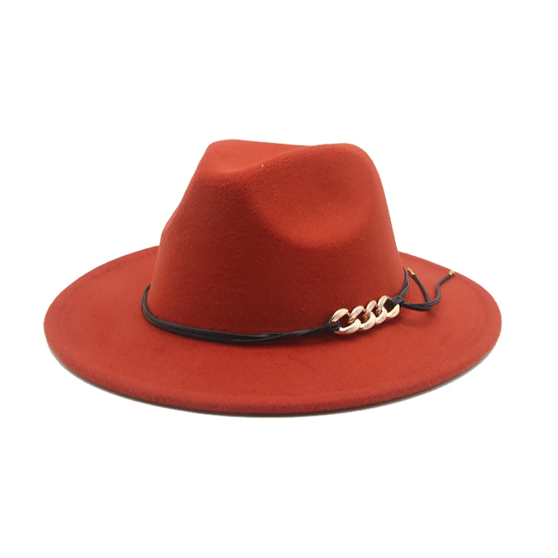 шляпа женская шапка Зимняя однотонная с широкими полями фетровая ремнем для