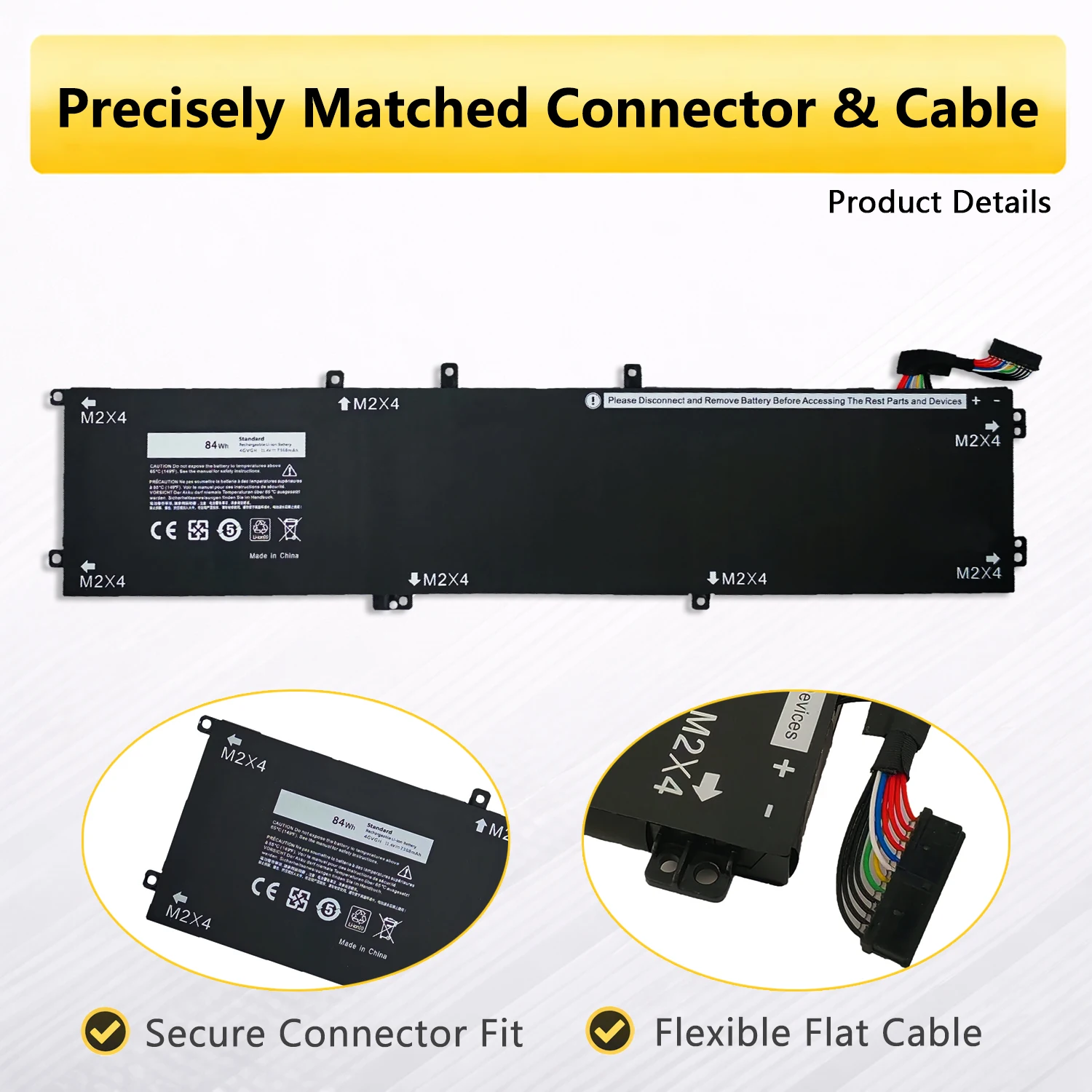 Фото Аккумулятор PowerHub 4GVGH RRCGW для ноутбуков, совместимый с DELL Precision 5510 XPS 15 9550 Series 1P6KD T453X №3