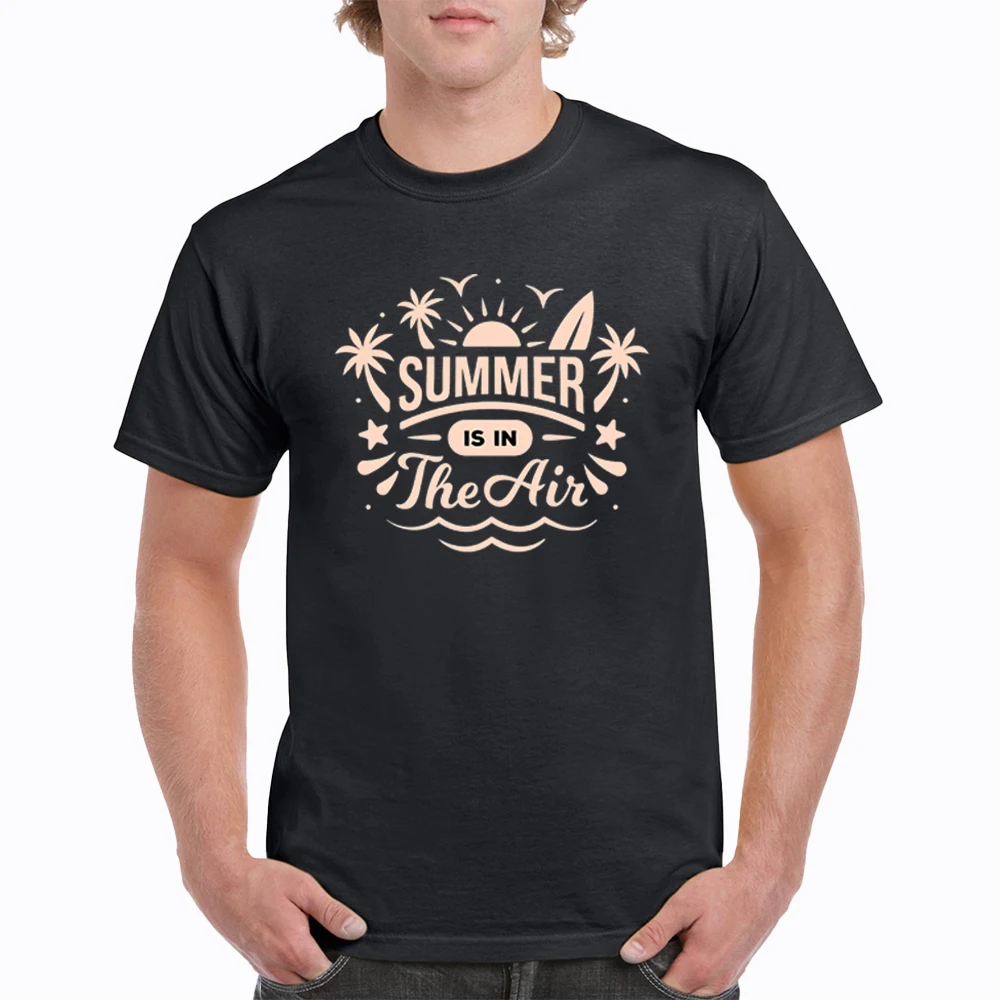 

Summer Beach Printing Man T-shirt 100% Cotton Oversized Loose Clothing Regular Sleeve T Shirts Male Fashion Casual Tee Shirt