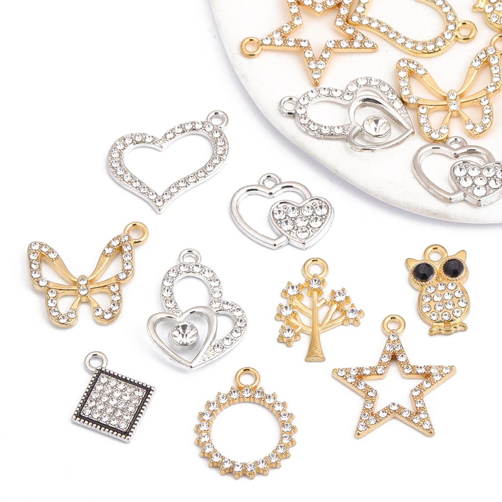 10 шт. посеребренная подвеска-подвеска со звездой и бабочкой для изготовления