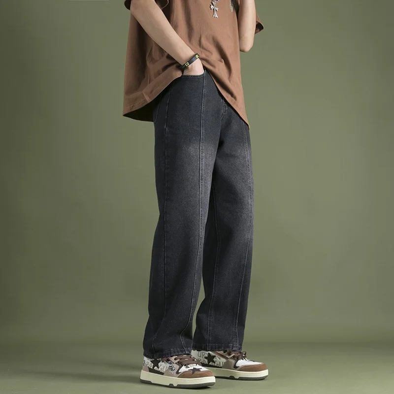 Summer Jeans Men Fashion Casual Harajuku Vintage Jeans Men Streetwear Hip-hop Loose Straight Denim Pants Mens Trousers S-3XL