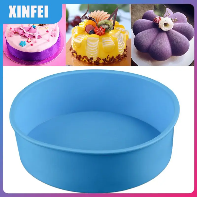 

1 Pcs Eco-friendly Round Silicone Mold Baking Pan DIY Cake Chocolate Cookies Bakeware Home Cake Tool TSLM1