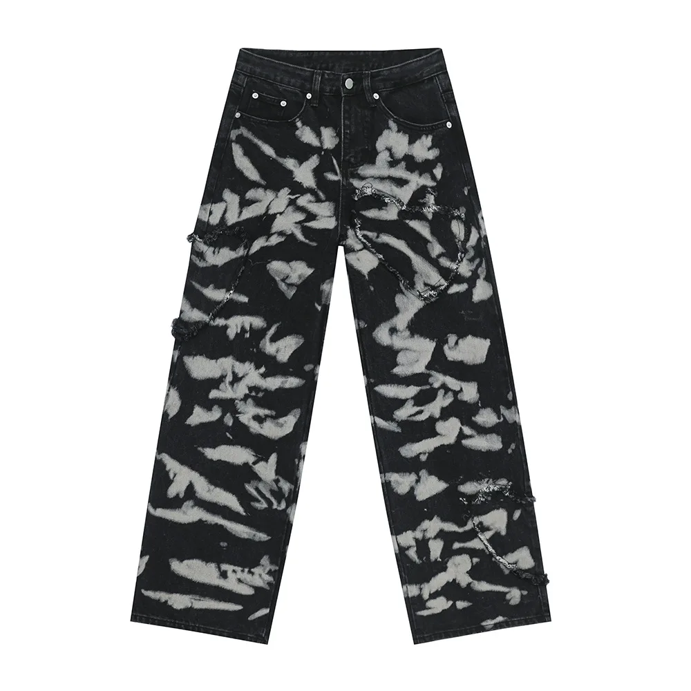 Мужские джинсовые брюки в стиле хип-хоп