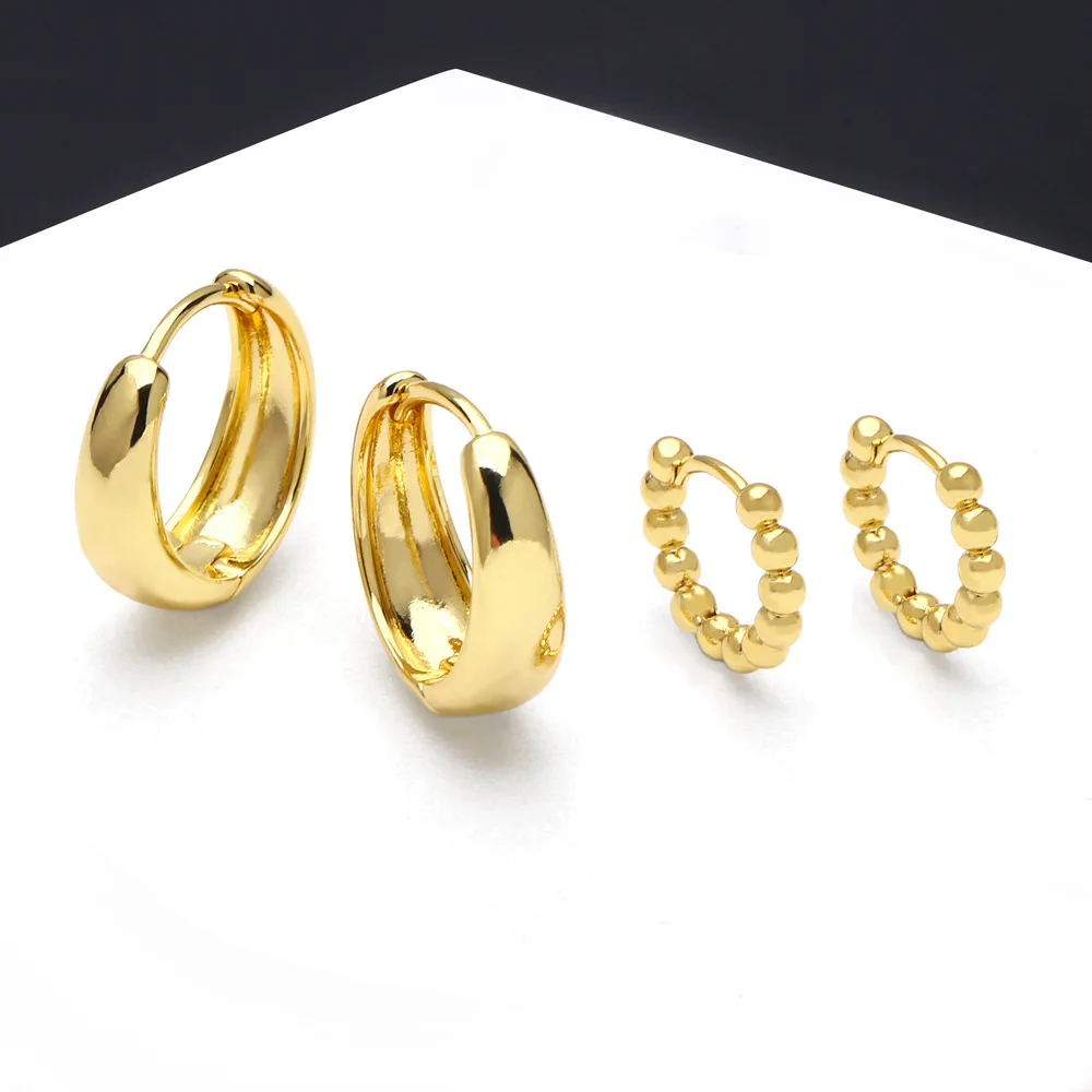 

2023 Summer Zircon Simplicity Geometric Copper Earrings Women era097
