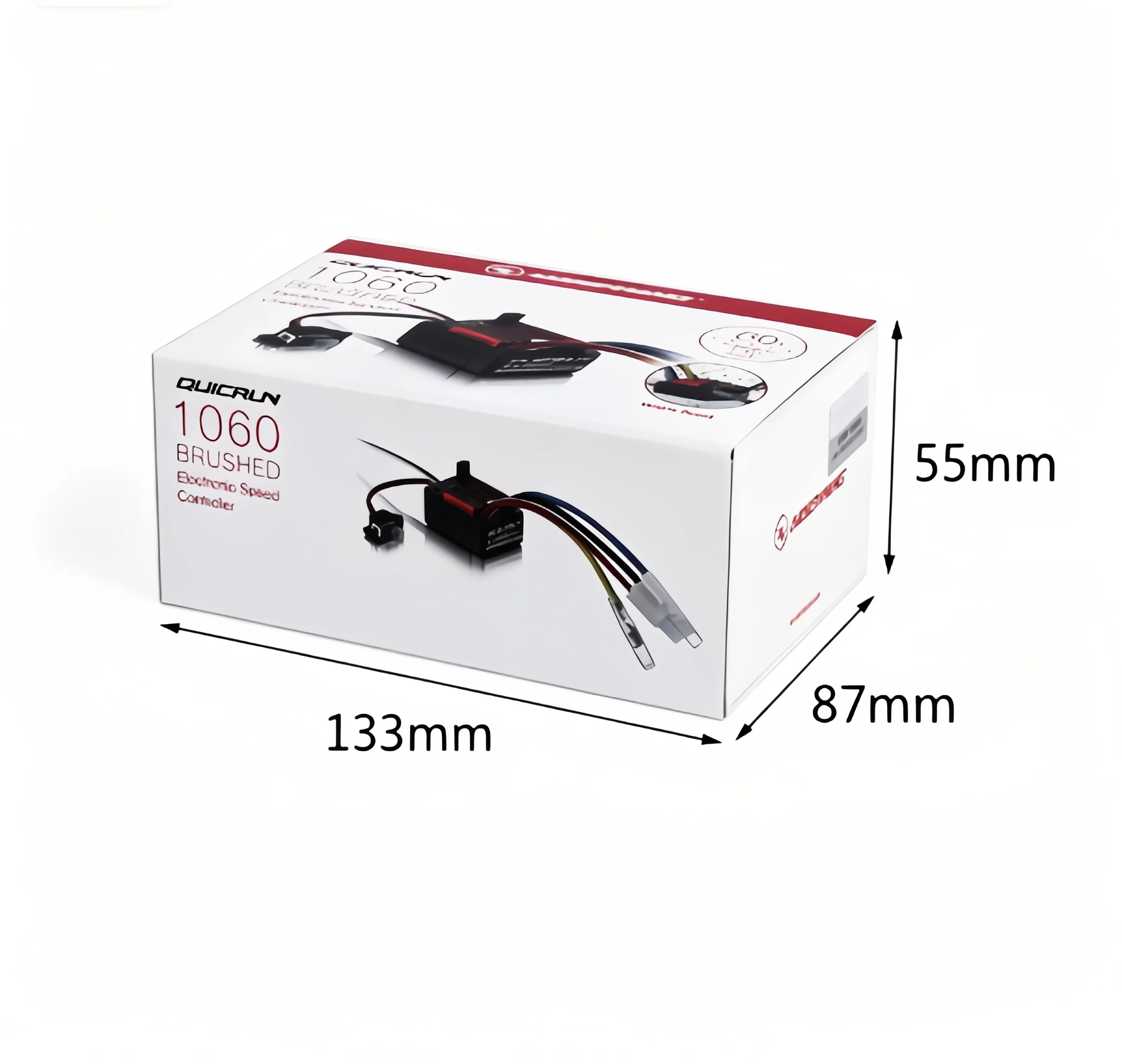 Фото HobbyWing QuicRun WP‑1060 60A водонепроницаемый ESC для коллекторных двигателей 2‑3S Lipo с BEC 6V/3A для радиоуправляемых моделей 1/10: краулеров, багги, монстер-траков, танков. №5