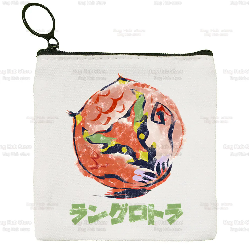 Monster Hunter Game Harajuku Coin Purse Vintage Mini Wallet Change Pouch Household Portable Keys Card Storage Card Bag Zipper