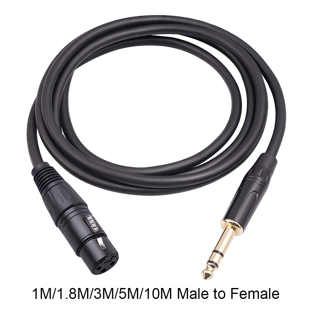 

Female XLR To TRS Stereo 6.35mm 1/4 Inch Noise Balanced Mic Patch Cable TRS To XLR Cable Male To Female Signal Interconnect Cord