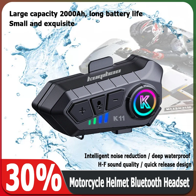 

Motorcycle Helmet Bluetooth Headset 5.3 Bluetooth Intelligent noise reduction HIFI tone quality waterproof For various helmets