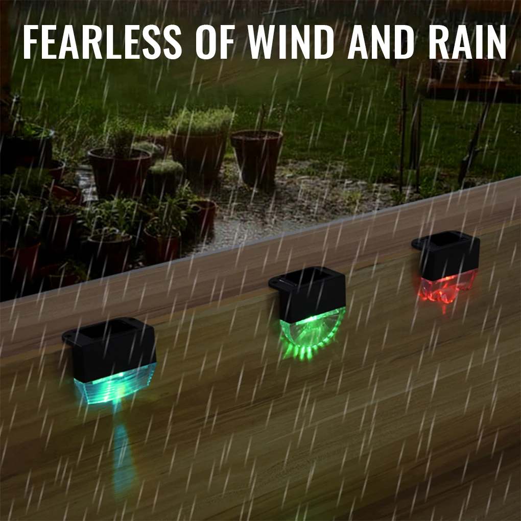 

Solar Deck Step Light Fence Ornament LED Stair Lamp Landscaping Lights